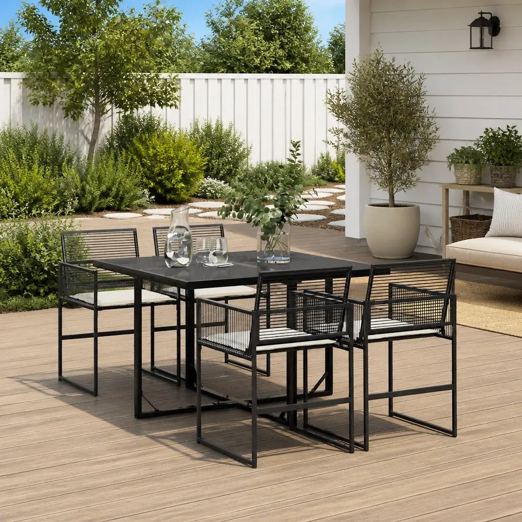 5-Piece Garden Dining Set with Cushions