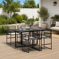 Durable 5-Piece Garden Dining Set with Cushions
