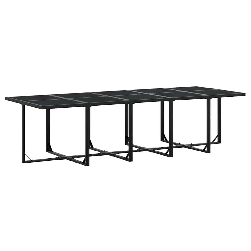 11 Piece Black PE Rattan Outdoor Dining Set