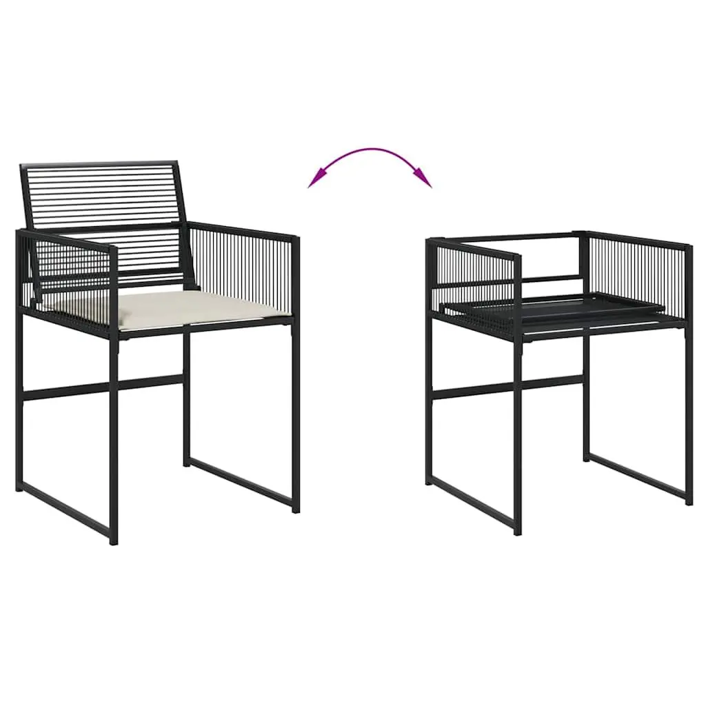 13-Piece Garden Dining Set with Black Poly Rattan