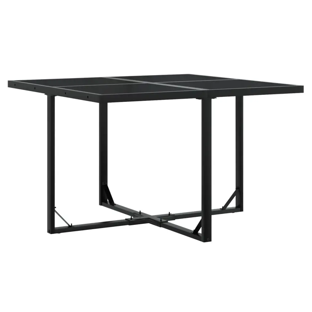 Outdoor Garden Dining Set 9 Piece Black Poly Rattan