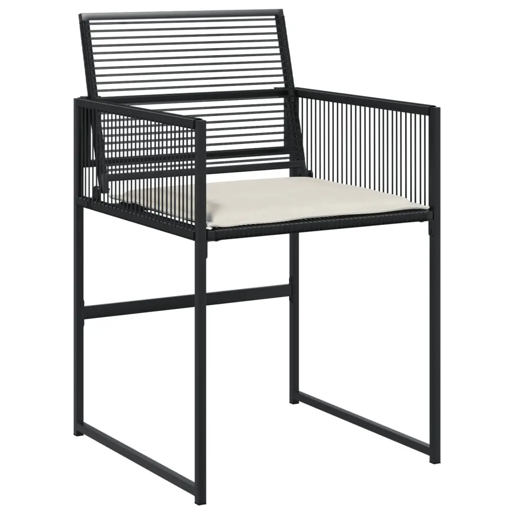 Outdoor Garden Dining Set 9 Piece Black Poly Rattan