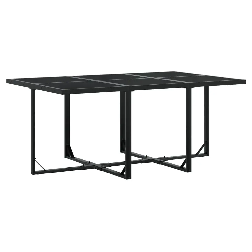 11-Piece Black Poly Rattan Garden Dining Set