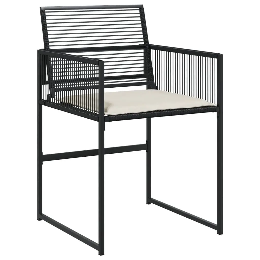 11-Piece Black Poly Rattan Garden Dining Set