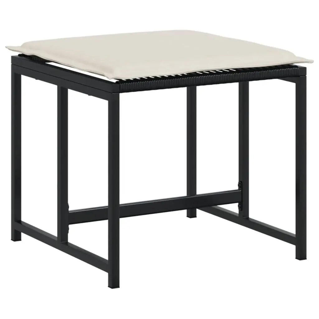 Garden Dining Set PE Rattan 15 Piece Black