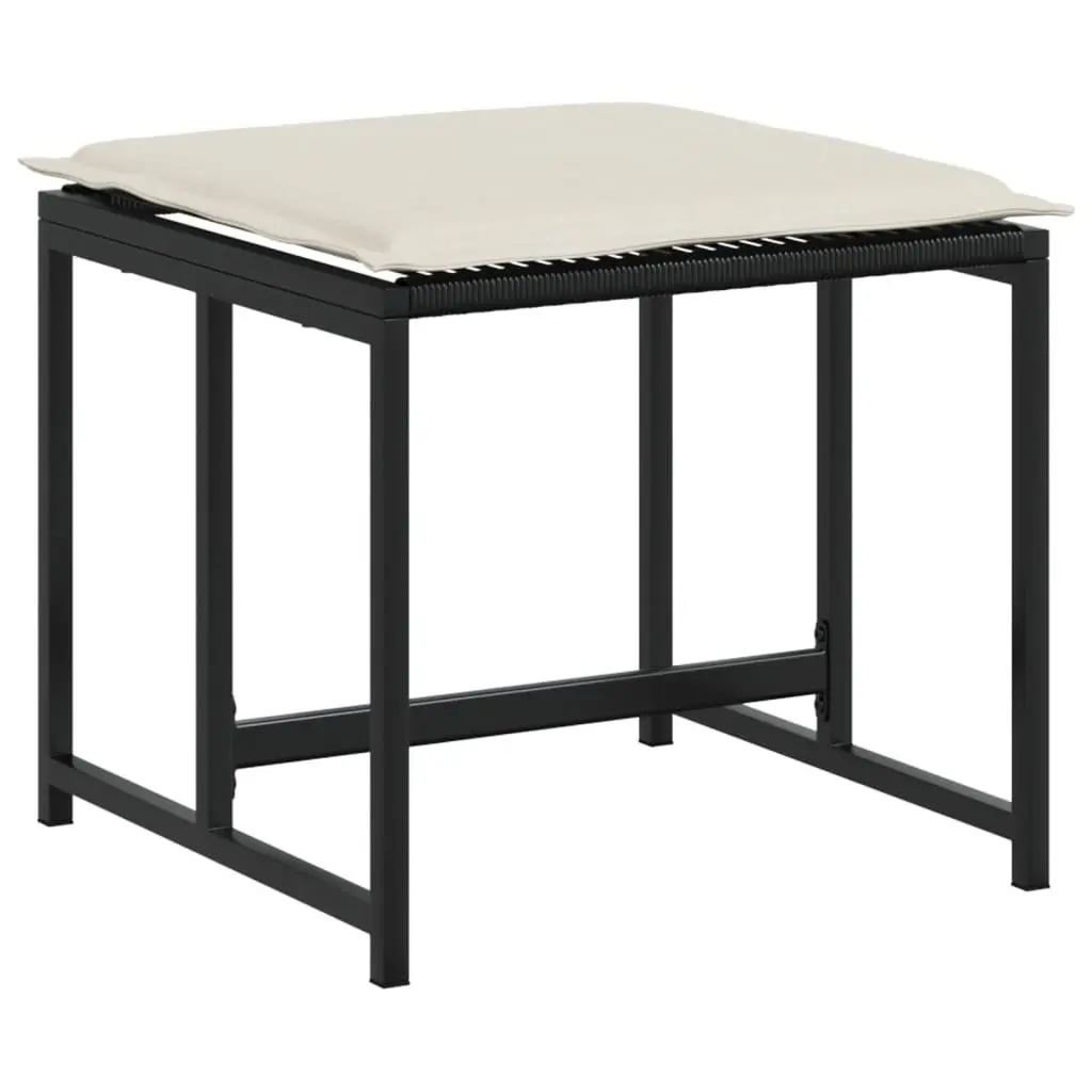 Outdoor 17 Piece Black Poly Rattan Dining Set