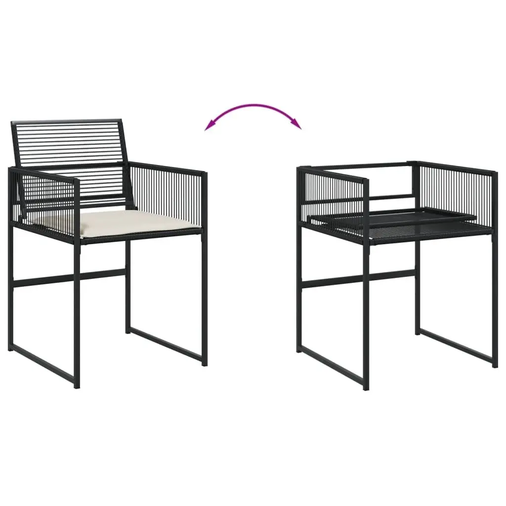 Outdoor 17 Piece Black Poly Rattan Dining Set