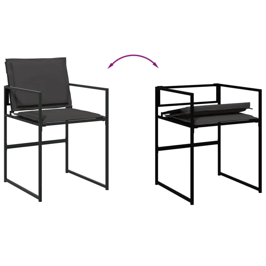 11 Piece Black Garden Dining Set with Textilene