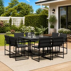 Durable Outdoor Garden Dining Set with 9 Pieces