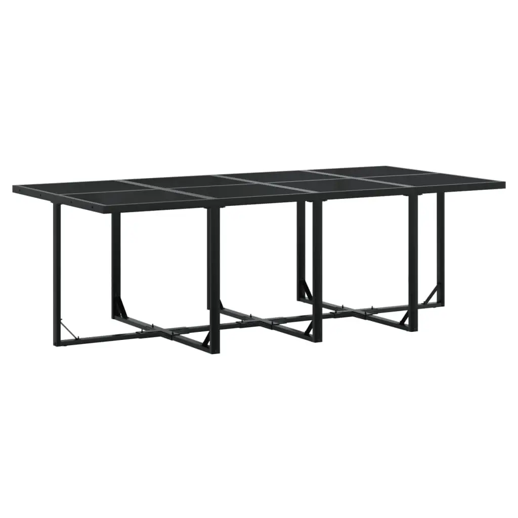 Garden Dining Set Textilene 13 Piece Outdoor Furniture Black