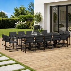 15-Piece Garden Dining Set with Durable Textilene Chairs