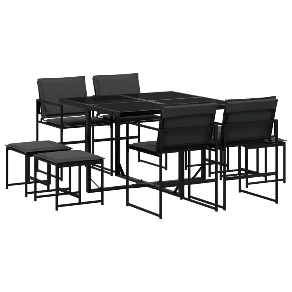 9 Piece Outdoor Dining Set with Textilene Chairs