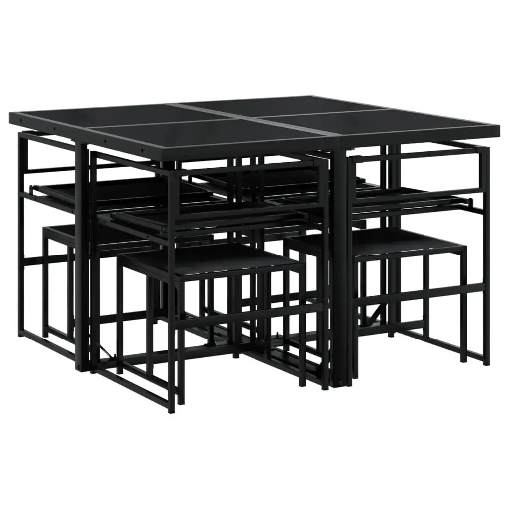 9 Piece Outdoor Dining Set with Textilene Chairs