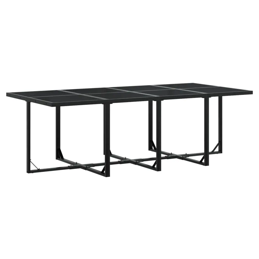 Garden Dining Set 13 Piece Outdoor Furniture Textilene Fabric Black Steel Frame