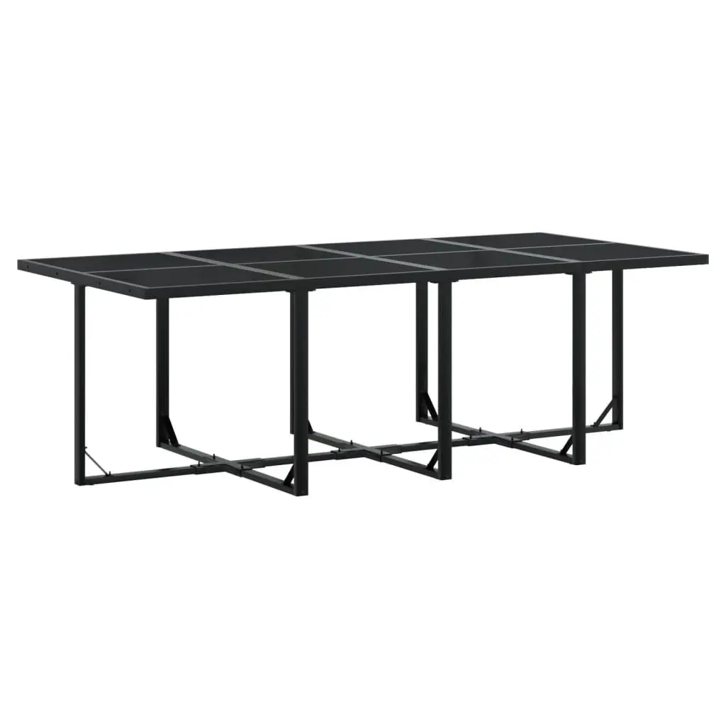 Garden Dining Set 15 Piece Outdoor Furniture Patio Table Chairs Black Textilene