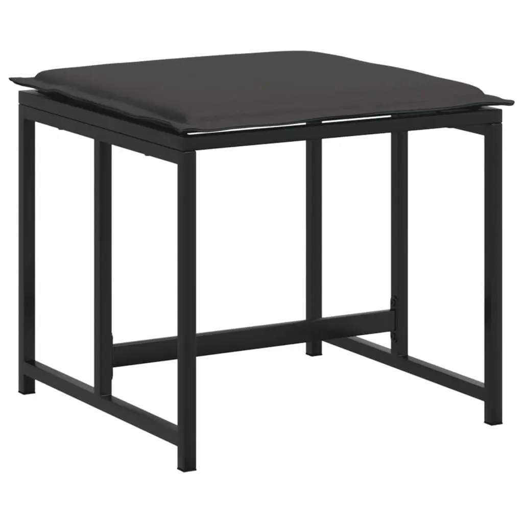 Garden Dining Set 15 Piece Outdoor Furniture Patio Table Chairs Black Textilene