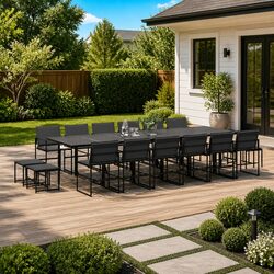 Premium 17-Piece Outdoor Dining Set with Durable Chairs