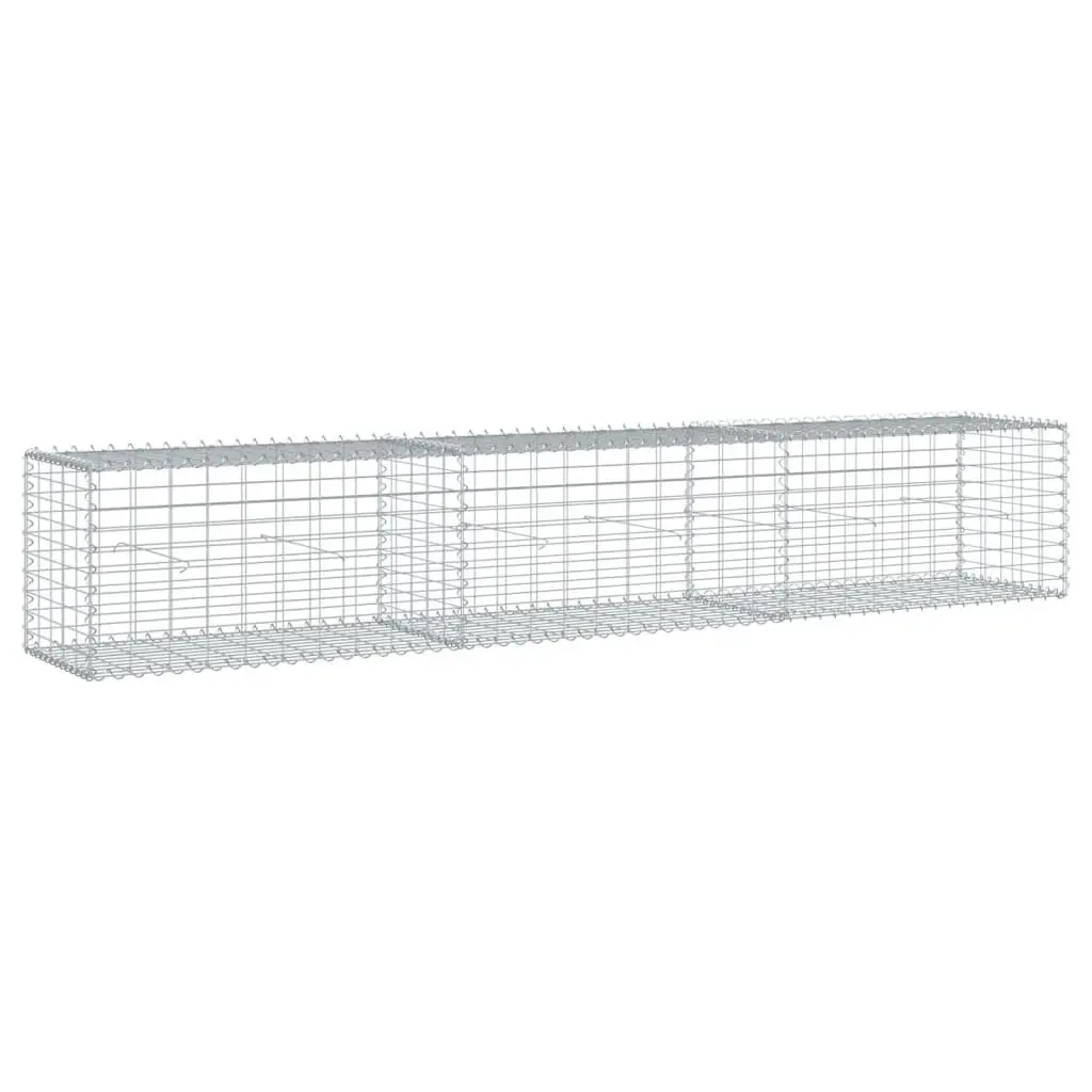 Gabion Basket Galvanised Iron 300x50x50 cm Silver