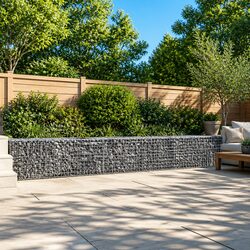 Premium Gabion Basket with Cover 400x50x50 cm Steel