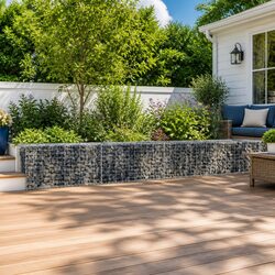 Durable Gabion Basket with Cover 600x50x50 cm Silver