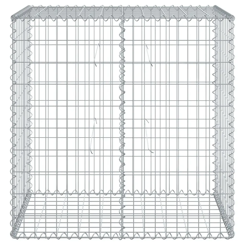 Gabion Basket Galvanised Iron 100x50x100 cm Silver Outdoor Garden Landscaping
