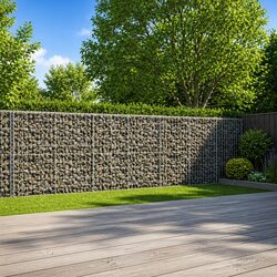 Durable Gabion Basket with Cover 600x50x100 cm Silver