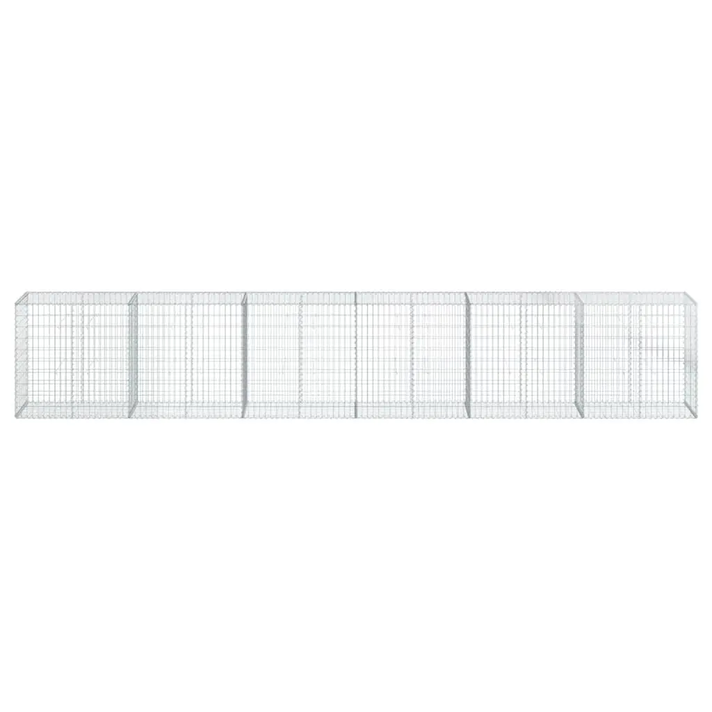 Gabion Basket Galvanised Iron Wire 600x50x100 cm Silver