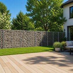 Robust Gabion Basket with Cover 1100x50x100 cm Silver