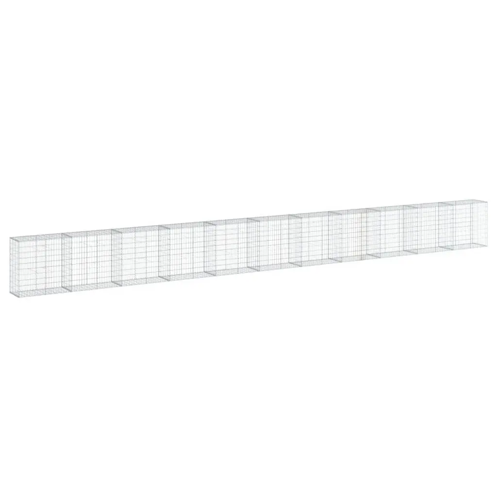 Gabion Basket with Cover 1100x50x100 cm Silver