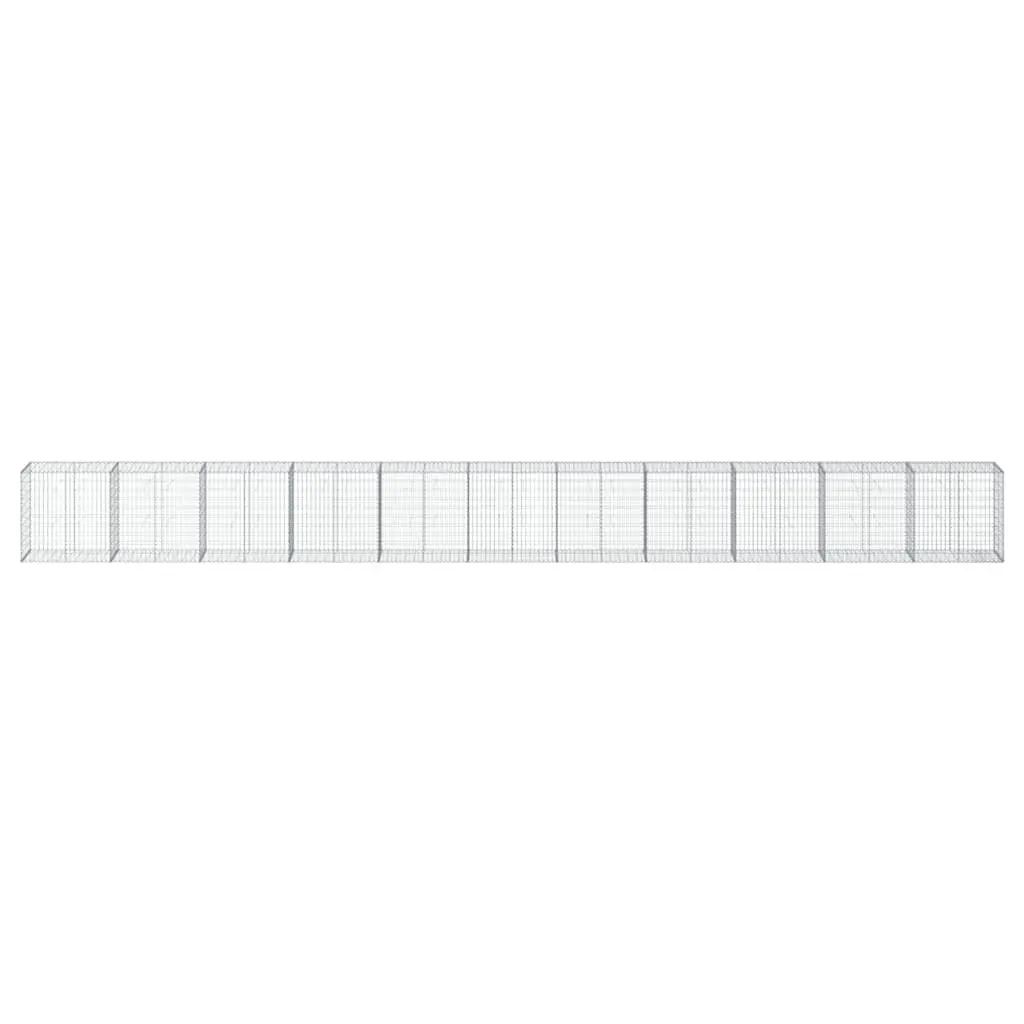 Gabion Basket with Cover 1100x50x100 cm Silver