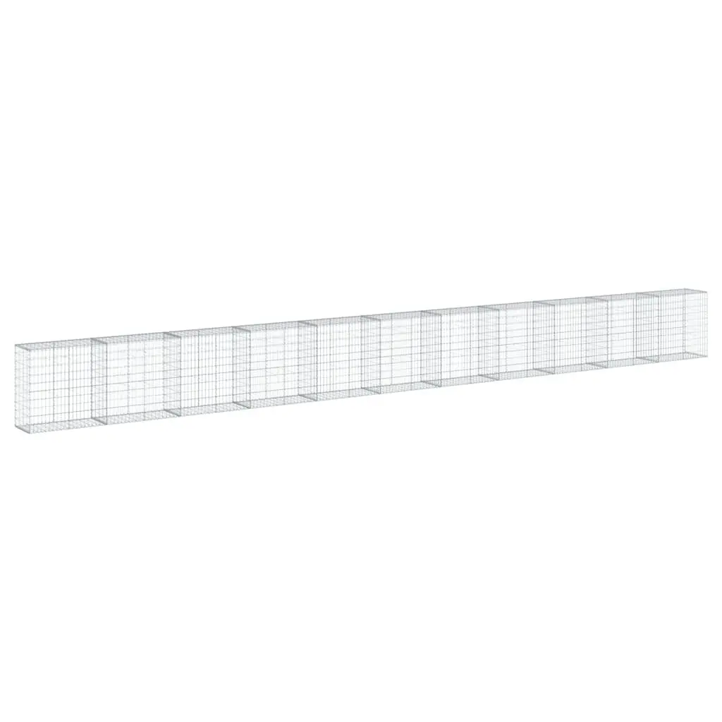 Gabion Basket with Cover 1100x50x100 cm Silver
