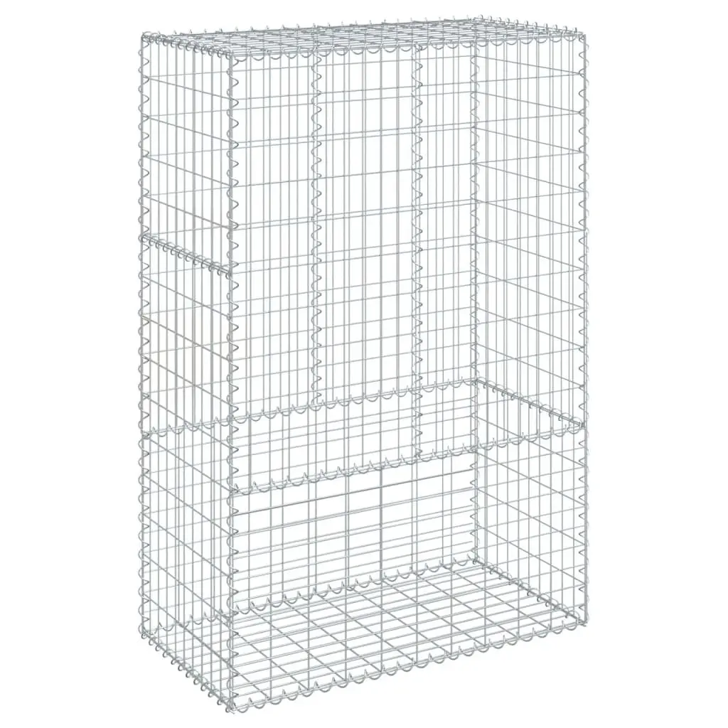 Gabion Basket Galvanised Iron Wire 100x50x150 cm Silver