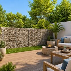 Durable Gabion Basket with Cover 400x50x150 cm for Landscaping
