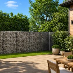 Durable Gabion Basket with Cover 1000x50x150cm Metal Wire