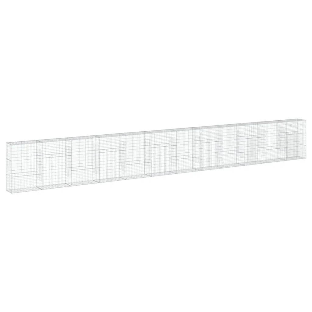 Gabion Basket Galvanised Iron Wire 1200x50x150cm Silver