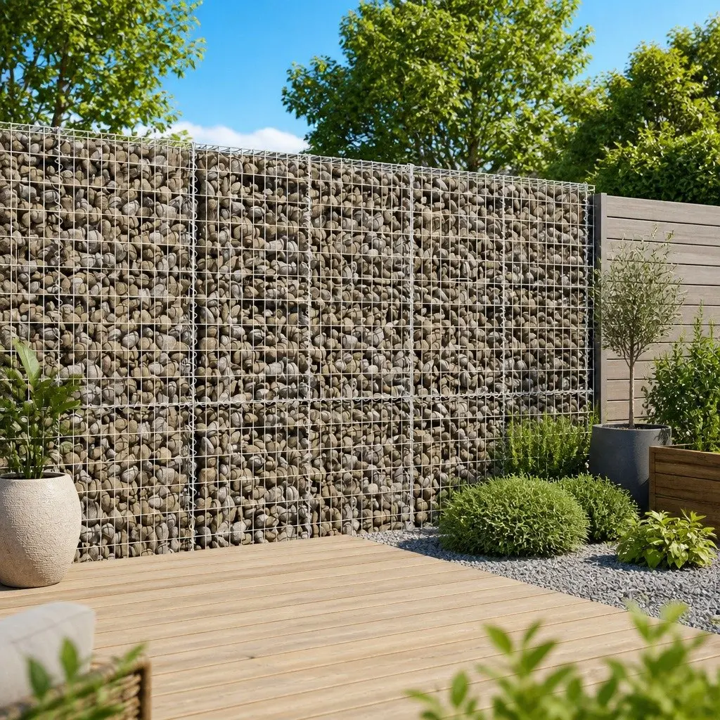 Gabion Basket Galvanised Iron Wire 100x50x200 cm Silver