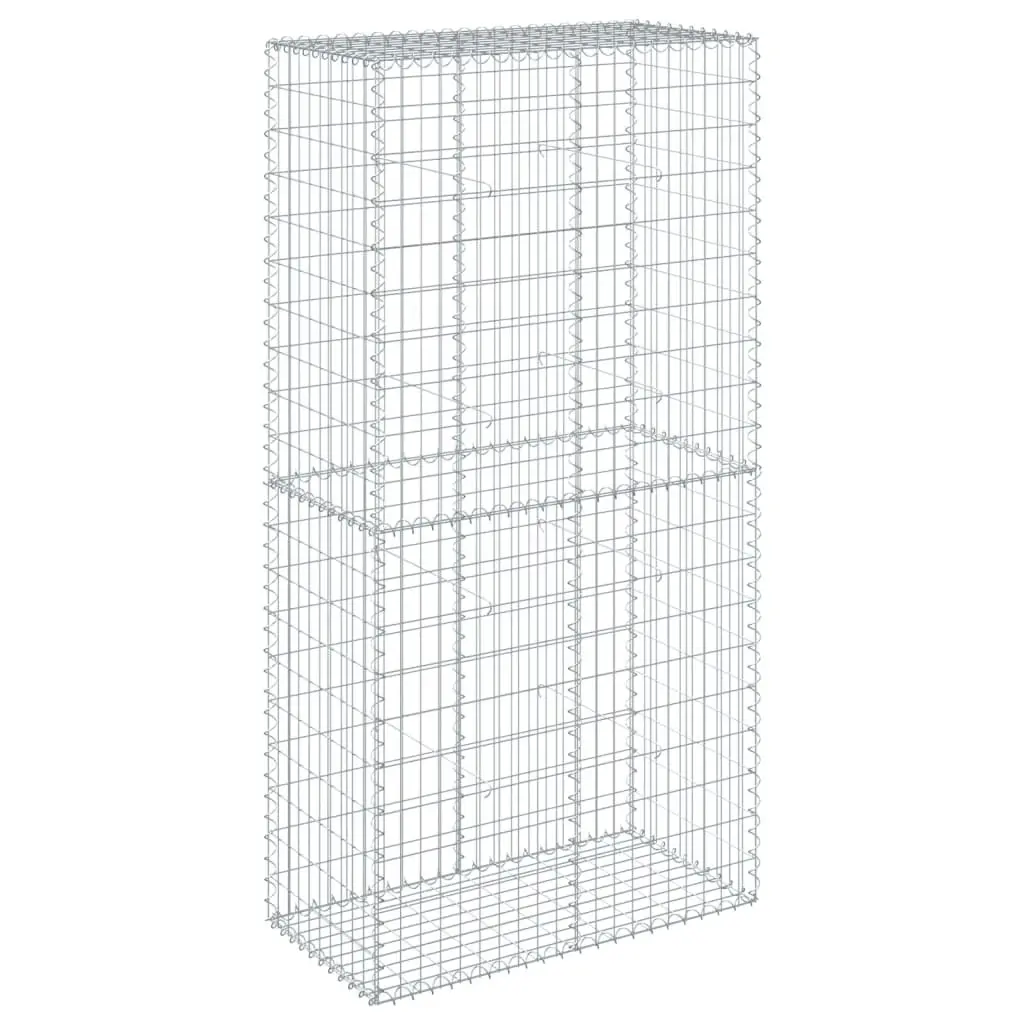 Gabion Basket Galvanised Iron Wire 100x50x200 cm Silver