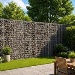 Durable Gabion Basket with Cover 300x50x200 cm Silver