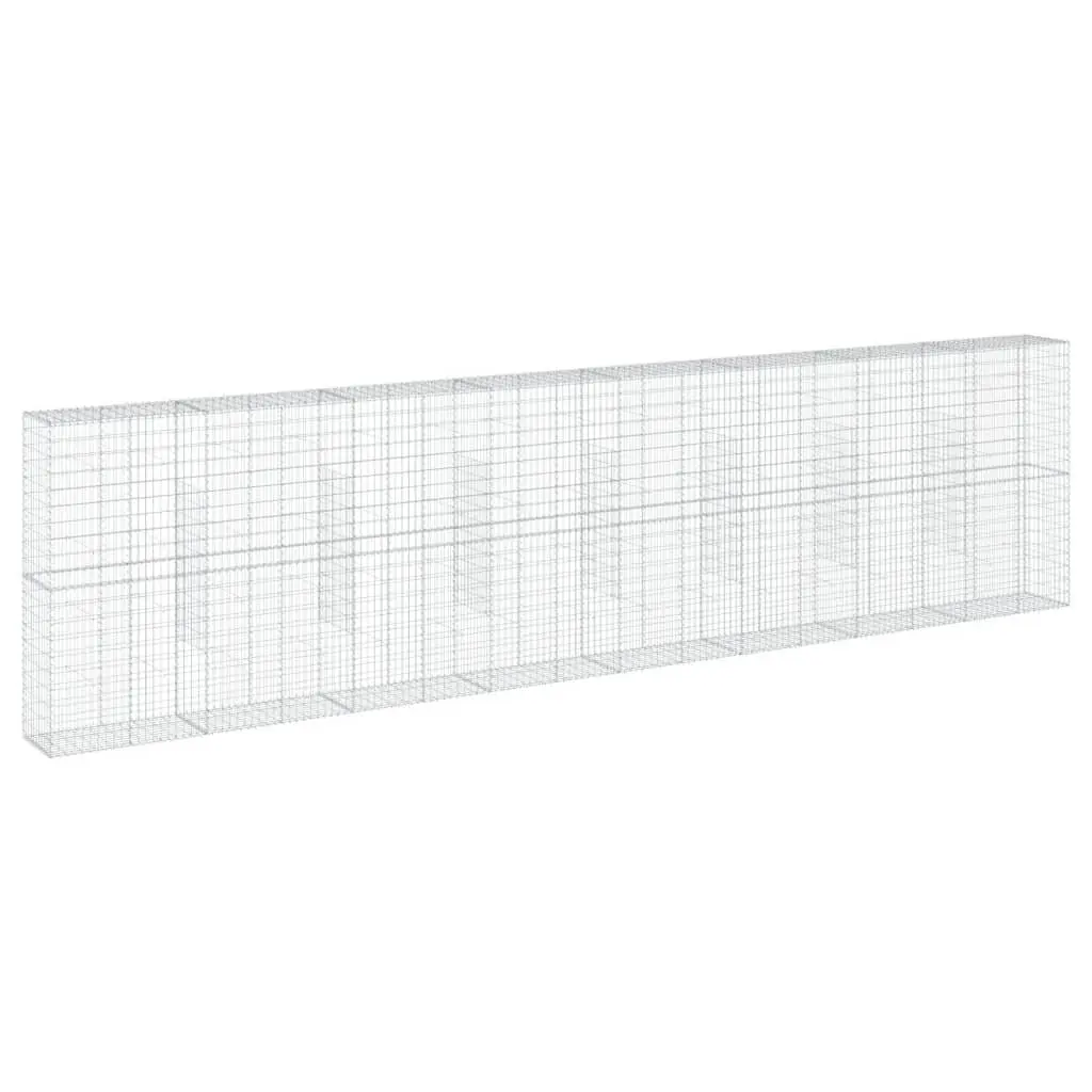 Gabion Basket with Cover 800x50x200cm Galvanised Iron Wire
