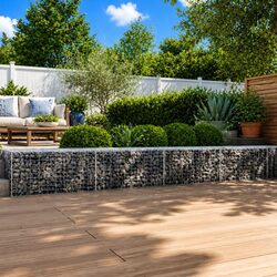 Heavy-Duty Gabion Basket with Cover 400x100x50 cm