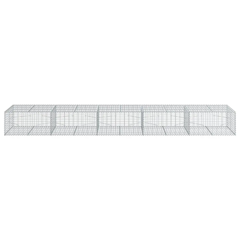 Gabion Basket with Cover 500x100x50 cm Galvanised Iron