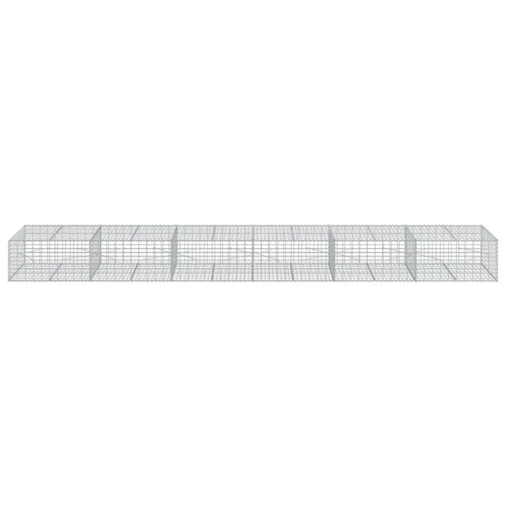 Gabion Basket with Cover 600x100x50 cm Galvanised Iron Wire Garden Retaining