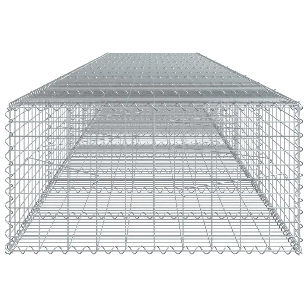 Gabion Basket with Cover 600x100x50 cm Galvanised Iron Wire Garden Retaining