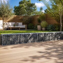 Durable Silver Gabion Basket with Cover 700x100x50 cm