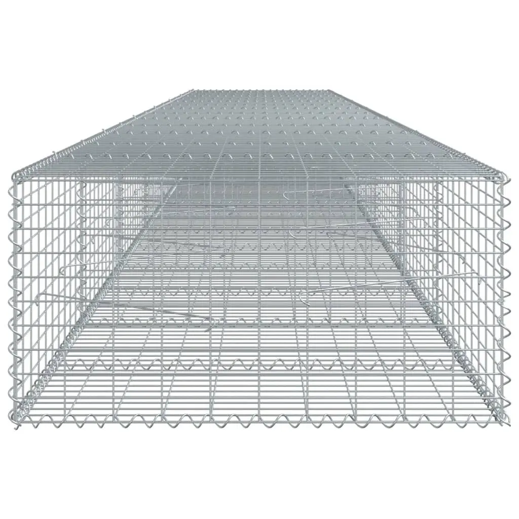 Gabion Basket Silver Galvanised Iron Wire 700x100x50 cm Garden Retaining Wall