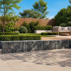Heavy-Duty Gabion Basket with Cover 1000x100x50 cm