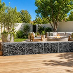 Durable Gabion Basket with Cover for Landscaping 1100x100x50 cm