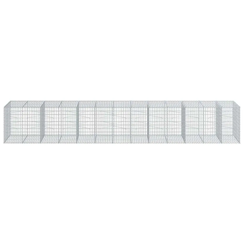 Gabion Basket Galvanised Iron Wire 650x100x100 cm Silver Outdoor Garden Landscaping