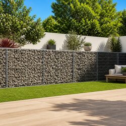 Durable Gabion Basket with Cover 850x100x100 cm Silver Wire