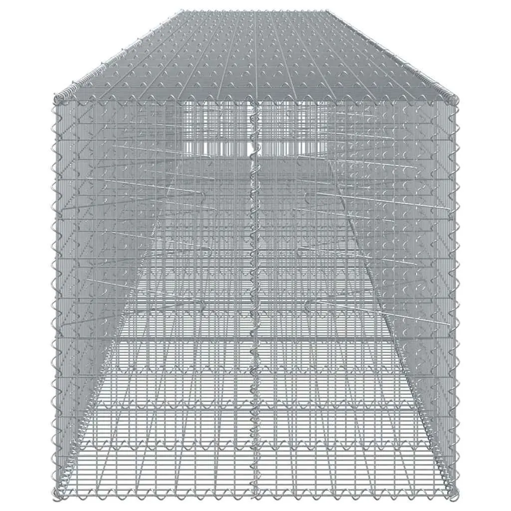 Gabion Basket Galvanised Iron Wire 850x100x100 cm Silver with Cover